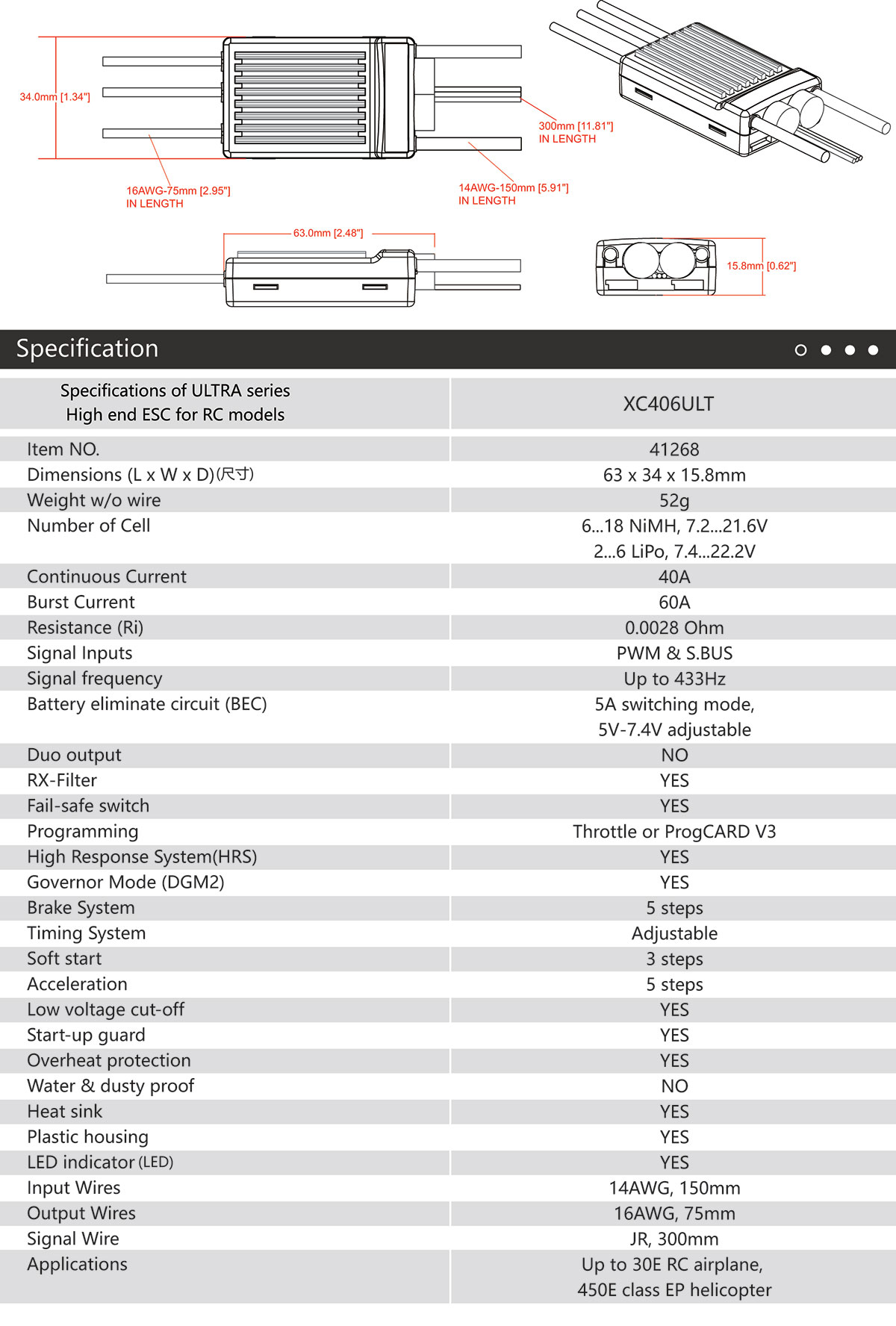 XC406ULT Specifications