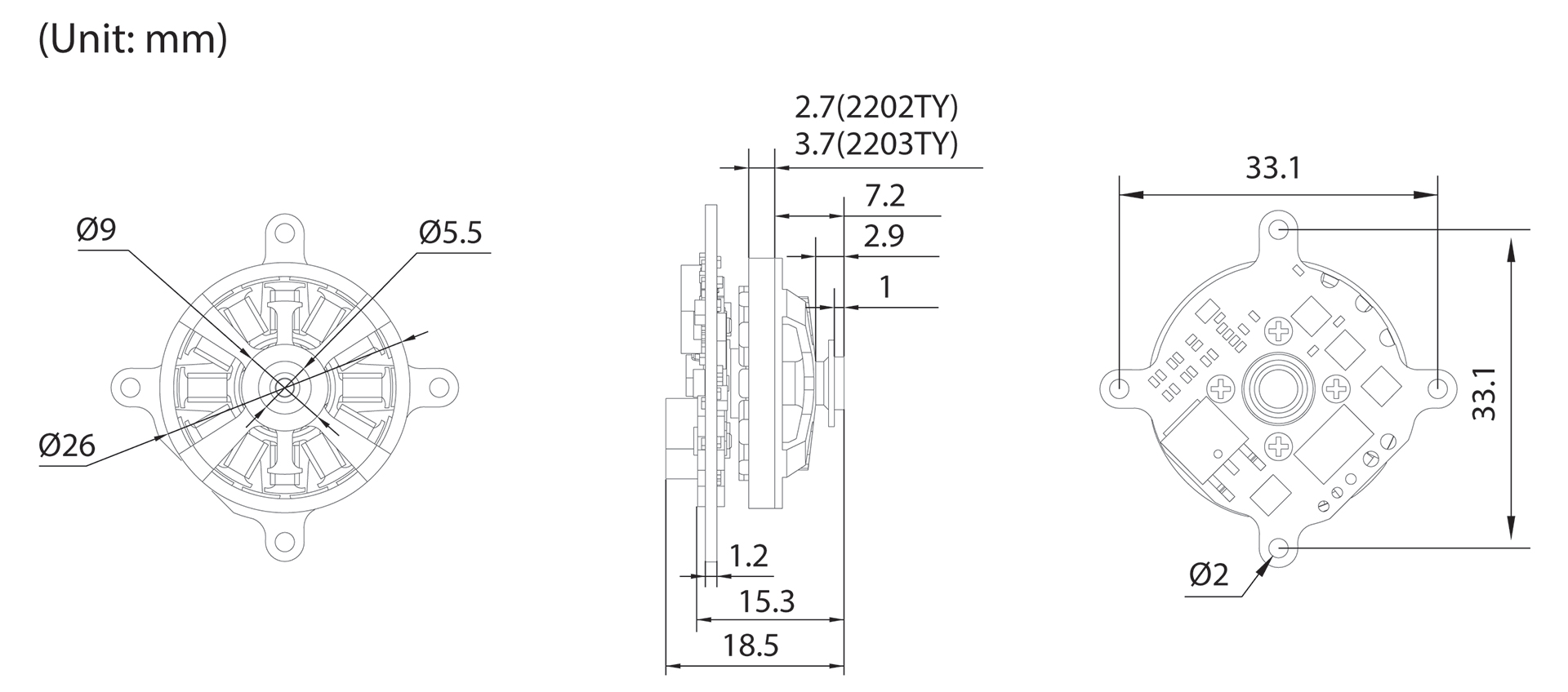 XM2203RTR-16 Dimension Drawing
