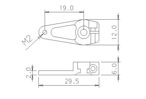 19mm M2 servo arm drawing
