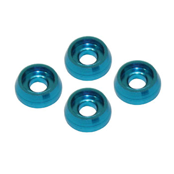 Aluminum Cone Washer 4pcs (Blue) ø3 D8 x H3