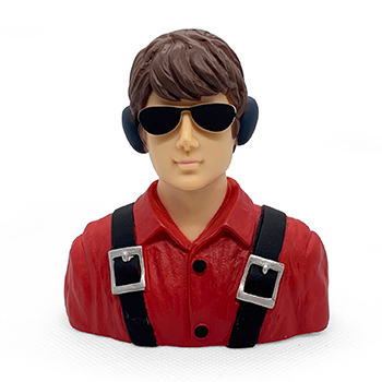 MacGregor 1/6th Scale Male Civilian Pilot Bust (Red)