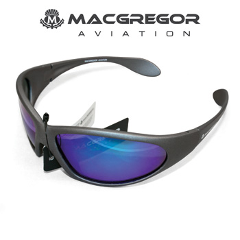 MacGregor Aviation Polarised Sunglasses Grey with Blue Lens