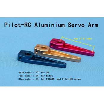 Pilot-RC 1.6in Single Aluminium Servo Arm (23T JR Type)